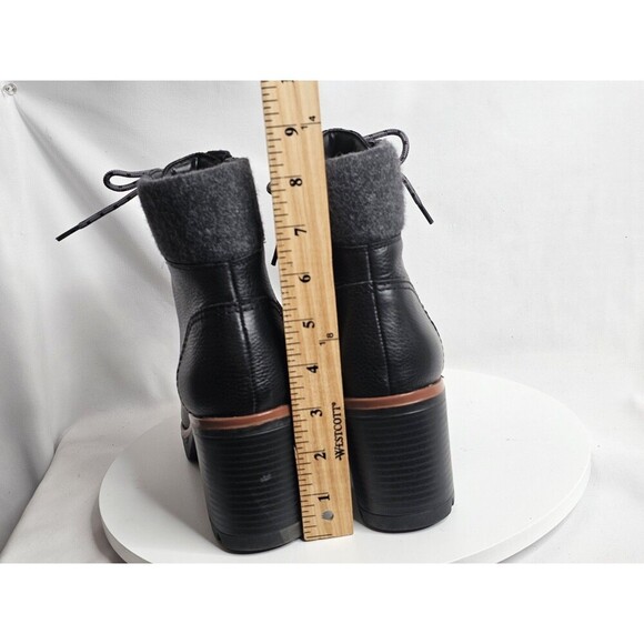 Naturalizer Varuna Black Leather Combat Lace Up Chunky Ankle Boots Women Sz 8.5 - Picture 5 of 8